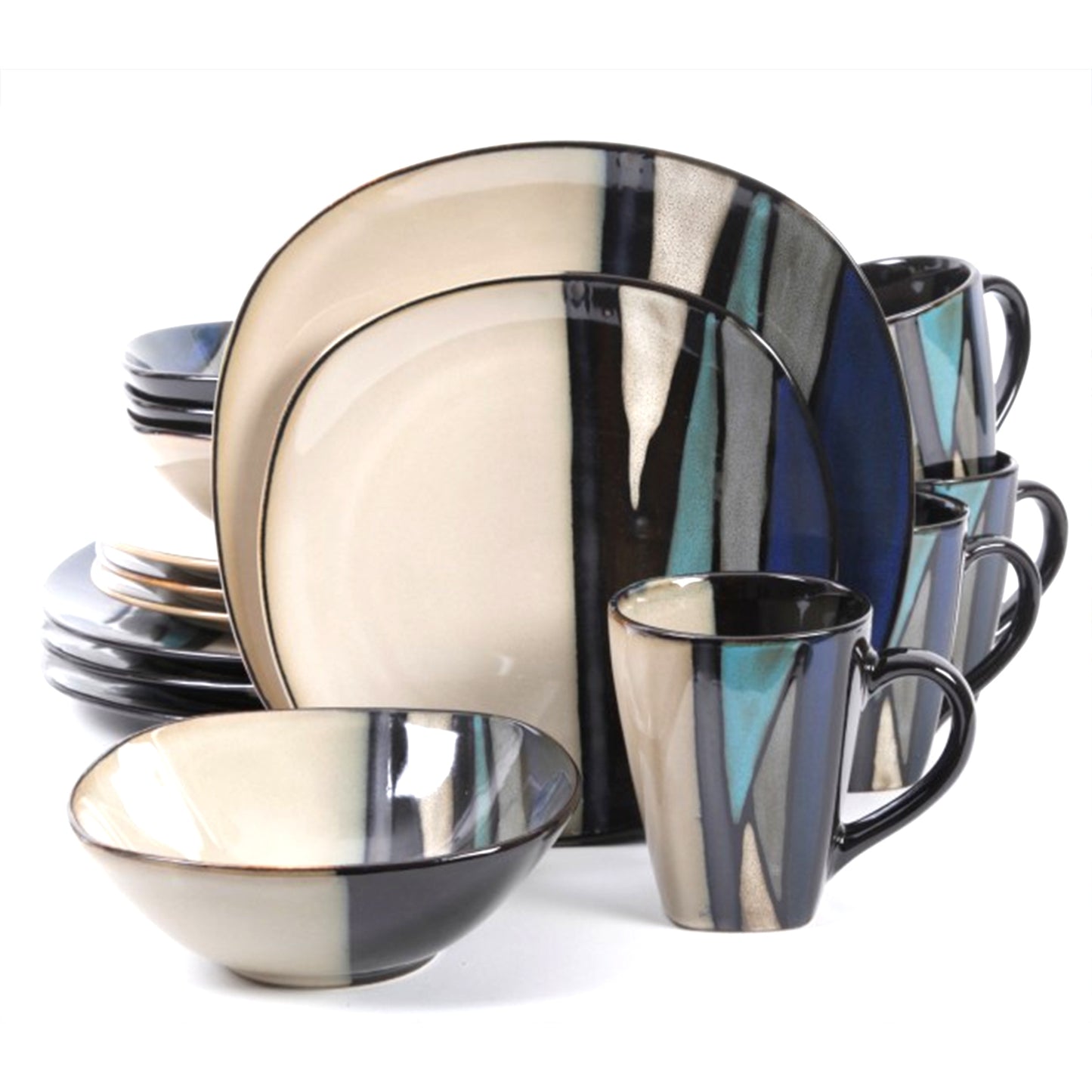 GIBSON ELITE Gibson Elite Althea 16-Piece Dinnerware Set, Teal