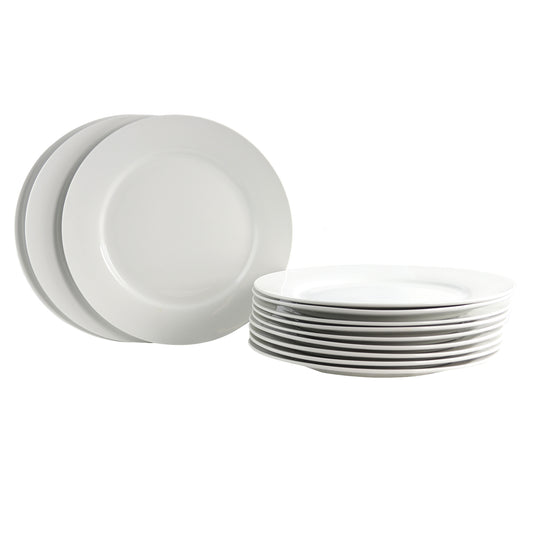 Gibson Home Gibson Home Noble Court 10.5" Dinner Plate Set in White, Set of 12