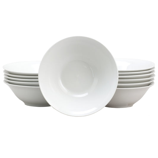 GIBSON HOME Gibson Home Noble Court 7 Inch Fine Ceramic Bowls in White 12 Piece Set