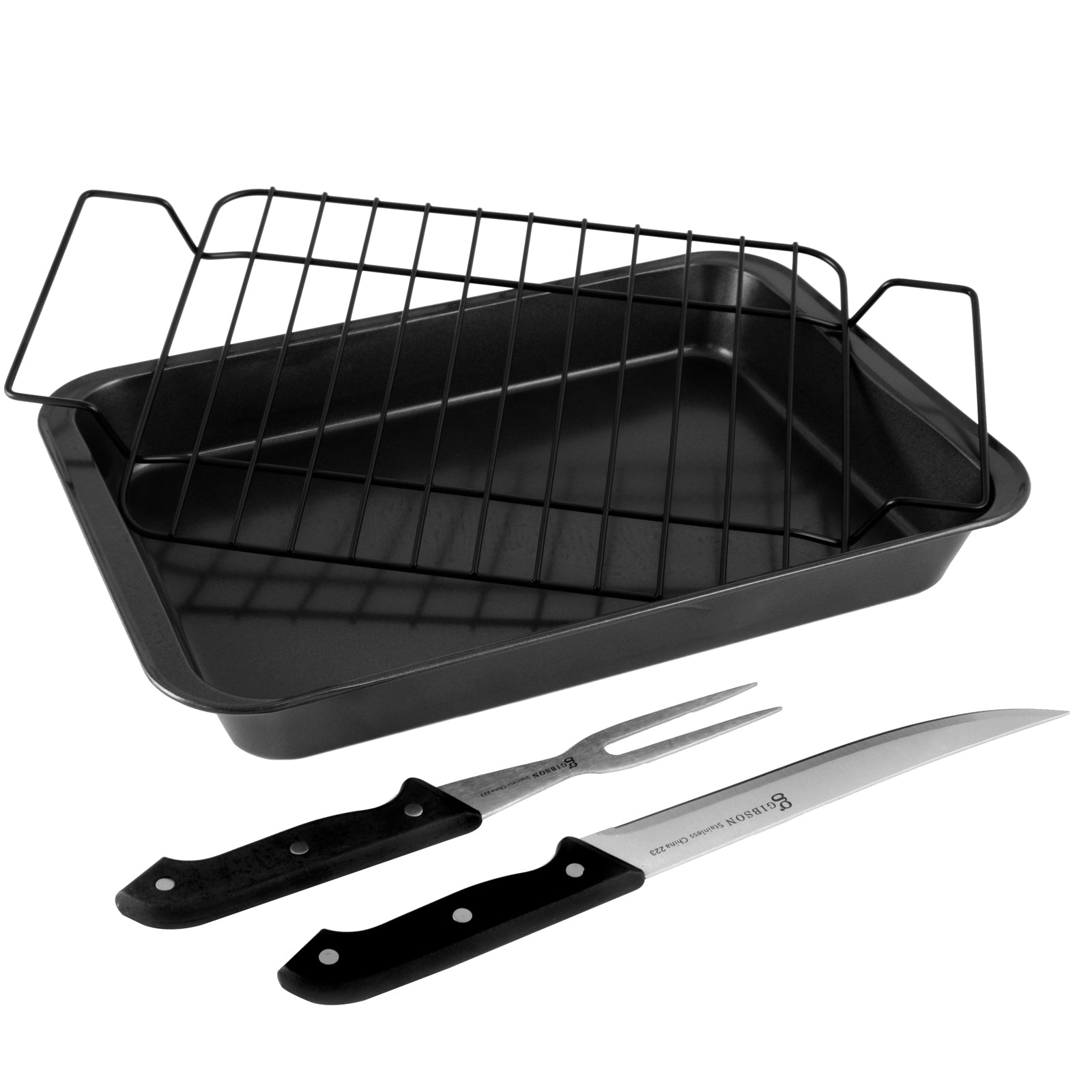 GIBSON HOME Gibson Home Reilly 4-Piece Non-Stick Carbon Steel Roaster Set