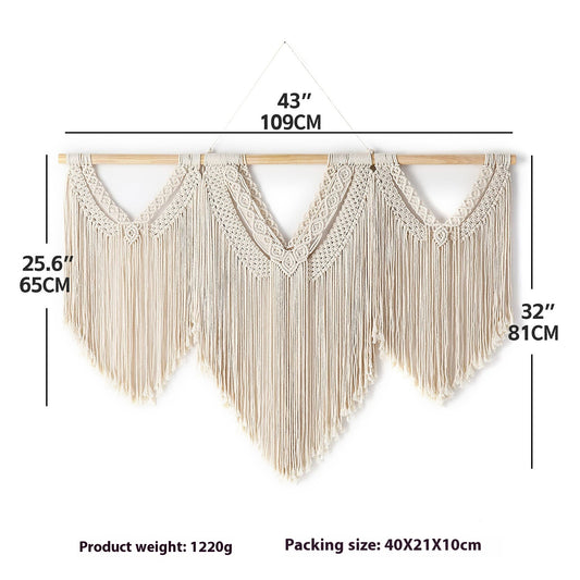 Color: 6037color, Size: Splicing Wooden Stick - Bohemian Tapestry Woven Bed & Breakfast Guest Background Wall Decoration