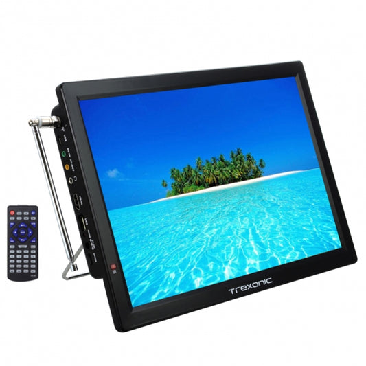 Trexonic Reconditioned Trexonic Portable Rechargeable 14" LED TV With HDMI, SD/MMC, USB, VGA, AV In/Out And Built-in Digital Tuner