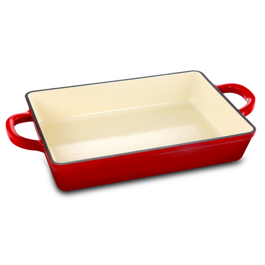 CROCK-POT Crock Pot Artisan 13 in. Enameled Cast Iron Lasagna Pan in Scarlet Red