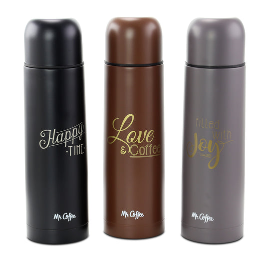 Mr Coffee Mr. Coffee Luster Javelin 3 Piece 16 Ounce Stainless Steel Thermal Travel Bottle Set in Assorted Colors