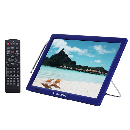 Trexonic Rerurbished Trexonic Portable Rechargeable 14 Inch LED TV with HDMI, SD/MMC, USB, VGA, AV In/Out and Built-in Digital Tuner
