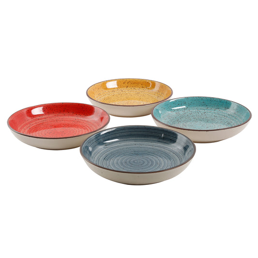 Gibson Home Gibson Home Color Speckle 4 Piece 10.75 Inch Stoneware Pasta Bowl Set