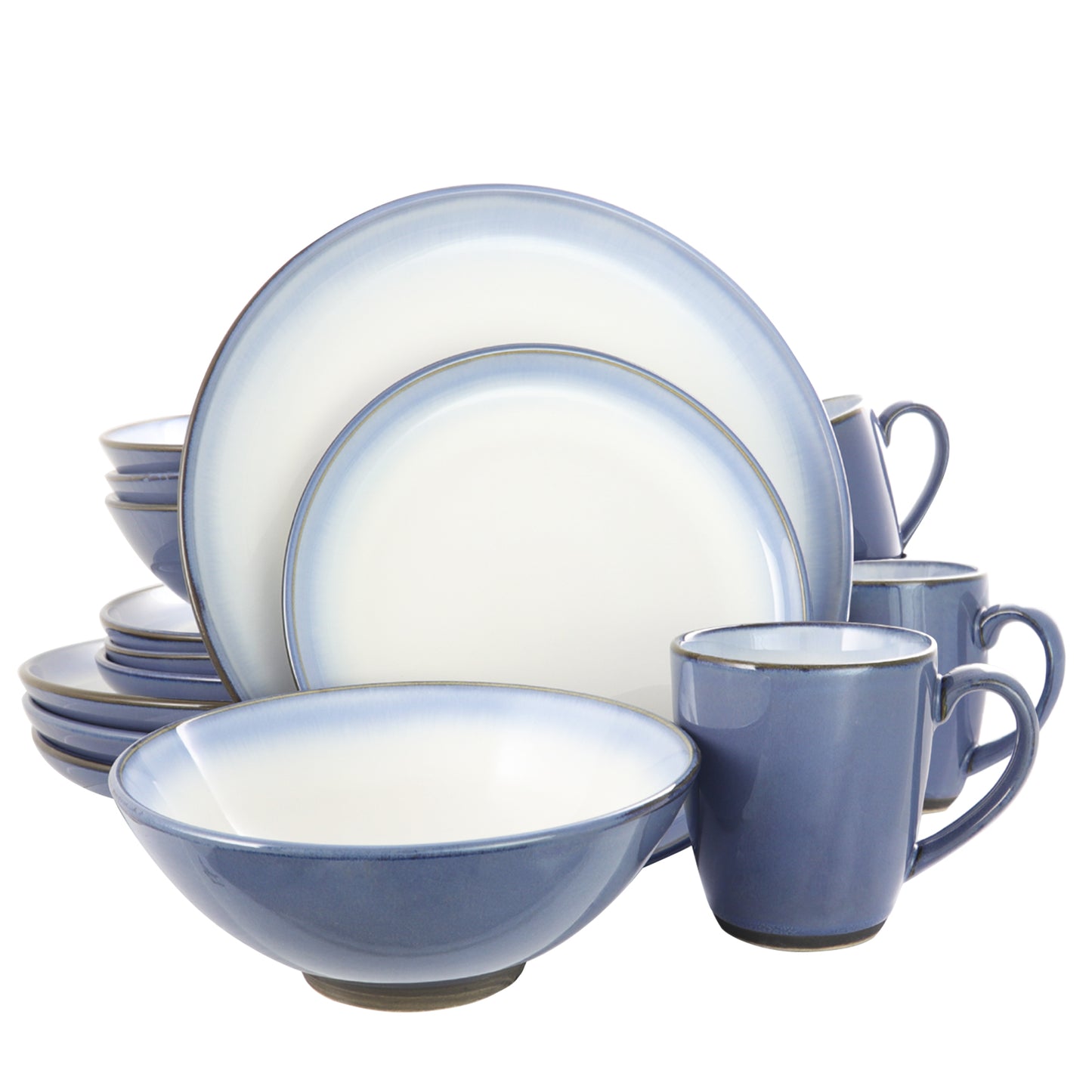 GIBSON ELITE Gibson Elite Serene Fountain 16-Piece Dinnerware Set, Blue