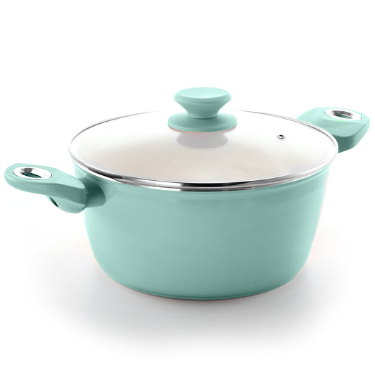 Gibson Home Gibson Home Plaza Cafe Aluminum 4.5 Qt Dutch Oven with Soft Touch Handles in Sky Blue