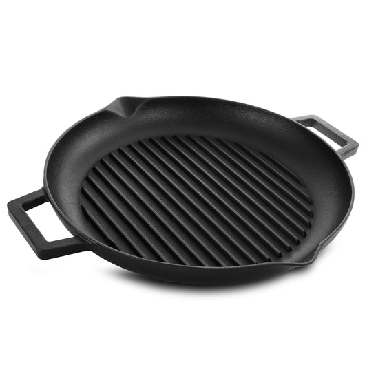 General Store Gibson General Store Addlestone 12 Inch Preseasoned Cast Iron Grill Pan with Dual Pouring Spouts