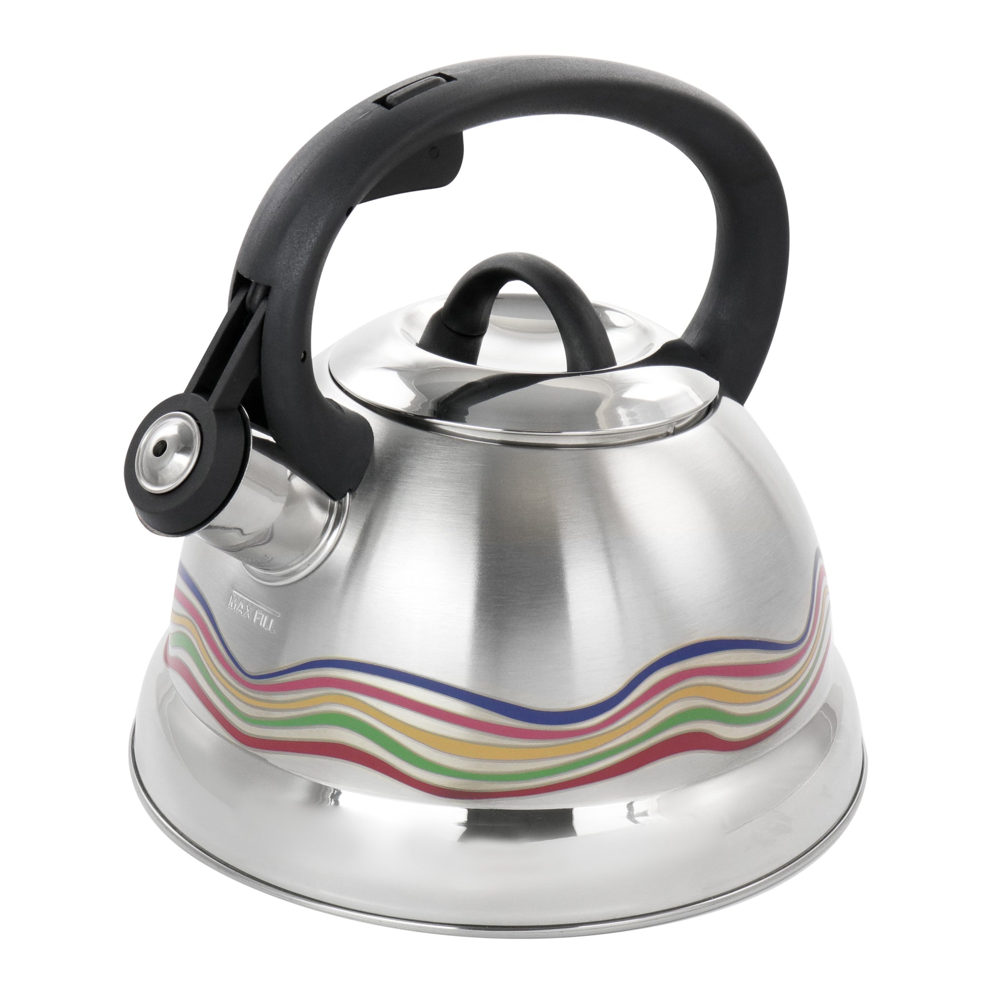 Mr. Coffee Mr. Coffee Cagliari 1.75 Quart Stainless Steel Whistling Tea Kettle with Color Changing Exterior