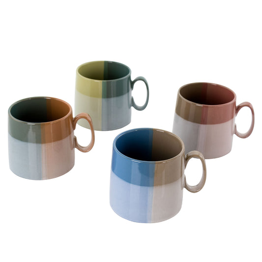 Gibson Home Gibson Home Glasgow 4 Piece 19.5 Ounce Fine Ceramic Cup Set in Assorted Designs