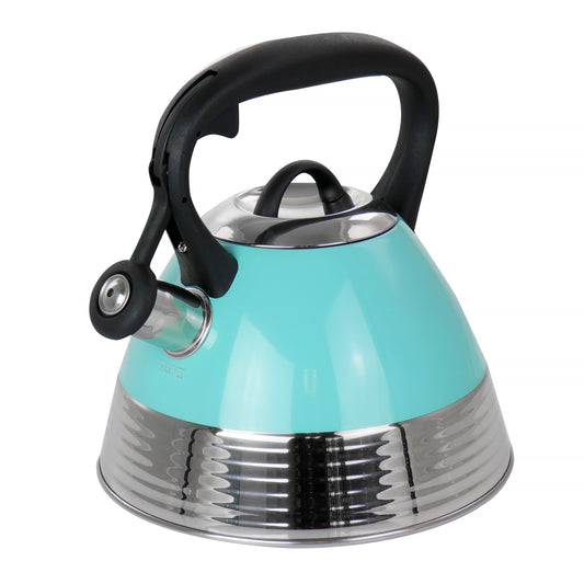 Mr. Coffee Mr. Coffee 2.5 Quart Stainless Steel Whistling Tea Kettle in Turquoise