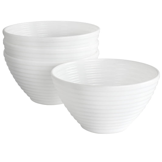 Gibson Ultra Gibson Ultra Patio 4 Piece Tempered Opal Glass Dessert Bowl Set in White