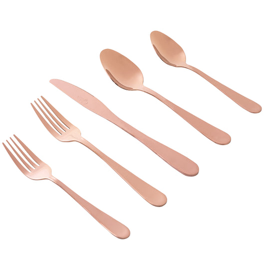 Gibson Home Gibson Home Stravidia 20 Piece Flatware Set in Rose Gold Stainless Steel