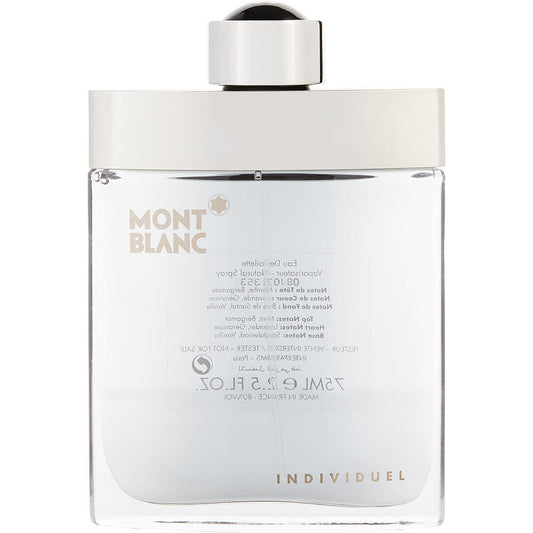 MONT BLANC INDIVIDUEL by Mont Blanc (MEN) - EDT SPRAY 2.5 OZ *TESTER