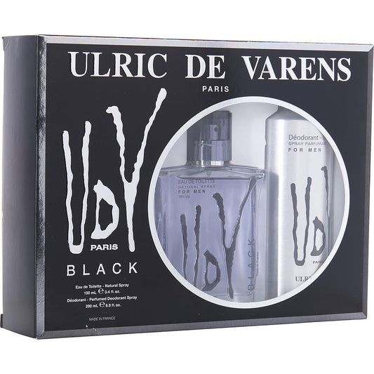 UDV BLACK by Ulric de Varens (MEN) - EDT SPRAY 3.4 OZ & DEODORANT SPRAY 6.8 OZ