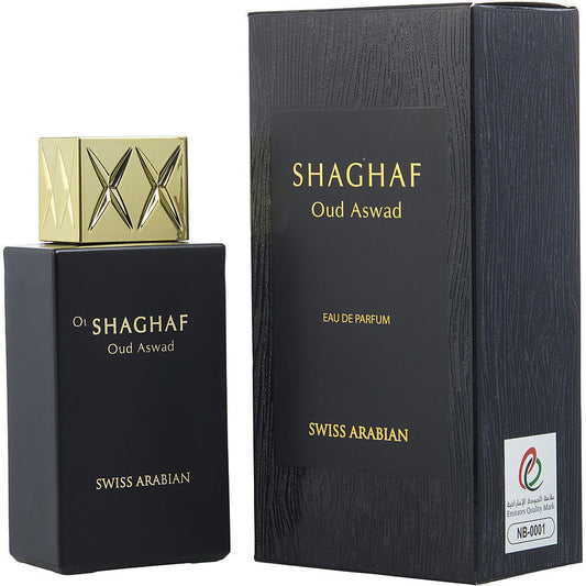 SHAGHAF OUD ASWAD by Swiss Arabian Perfumes (UNISEX) - EAU DE PARFUM SPRAY 2.5 OZ