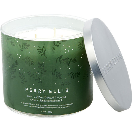 PERRY ELLIS FRESH CUT PINE, CITRUS & MAGNOLIA by Perry Ellis (UNISEX) - CANDLE 14.5 OZ