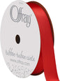 Offray Single Face Satin Ribbon 5/8"x18' Red