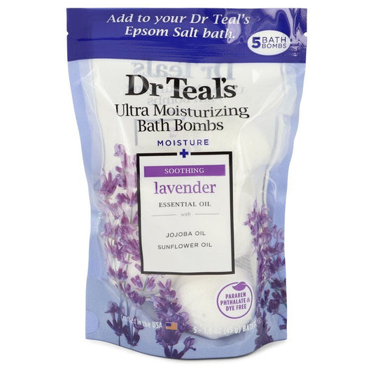 Dr Teal's Ultra Moisturizing Bath Bombs Cologne By Dr Teal's Five (5) 1.6 Oz Moisture Soothing Bath Bombs With Lavender, Essential Oils, Jojoba Oil, Sunflower Oil (Unisex) 1.6 Oz Five