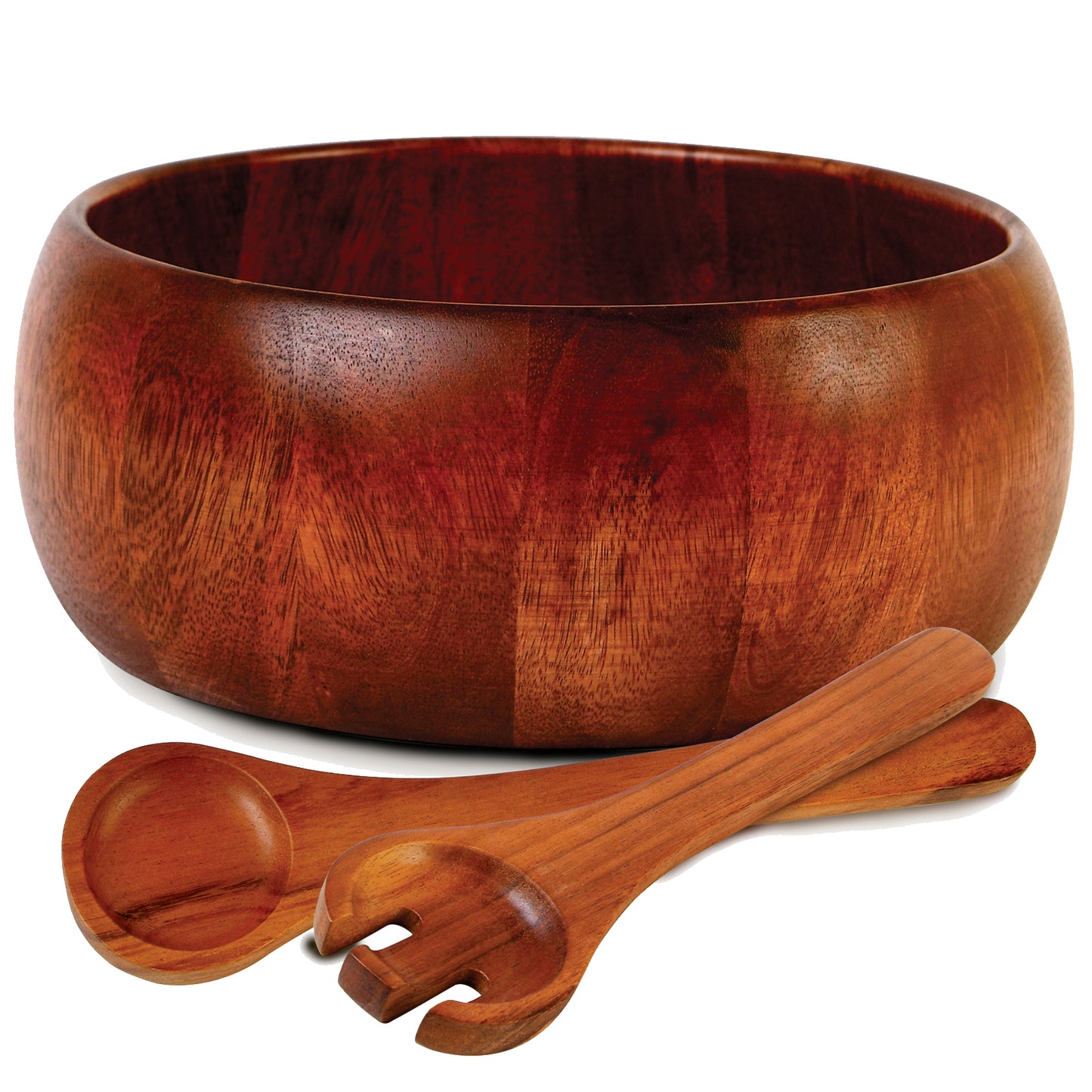 Gibson Home Gibson Home Laroda 3-Piece Salad Bowl Set, Brown Wood