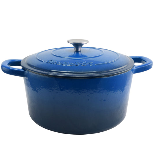 CROCK-POT Crock Pot Artisan 7 Quart Round Cast Iron Dutch Oven in Sapphire Blue