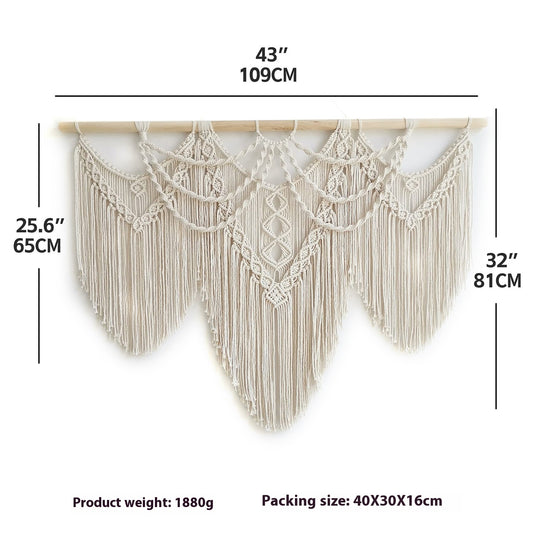 Color: 6068color, Size: Splicing Wooden Stick - Bohemian Tapestry Woven Bed & Breakfast Guest Background Wall Decoration