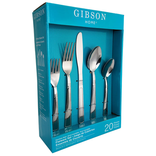 GIBSON HOME Gibson Home Creston 20-Piece Flatware Set with Tumble Finish