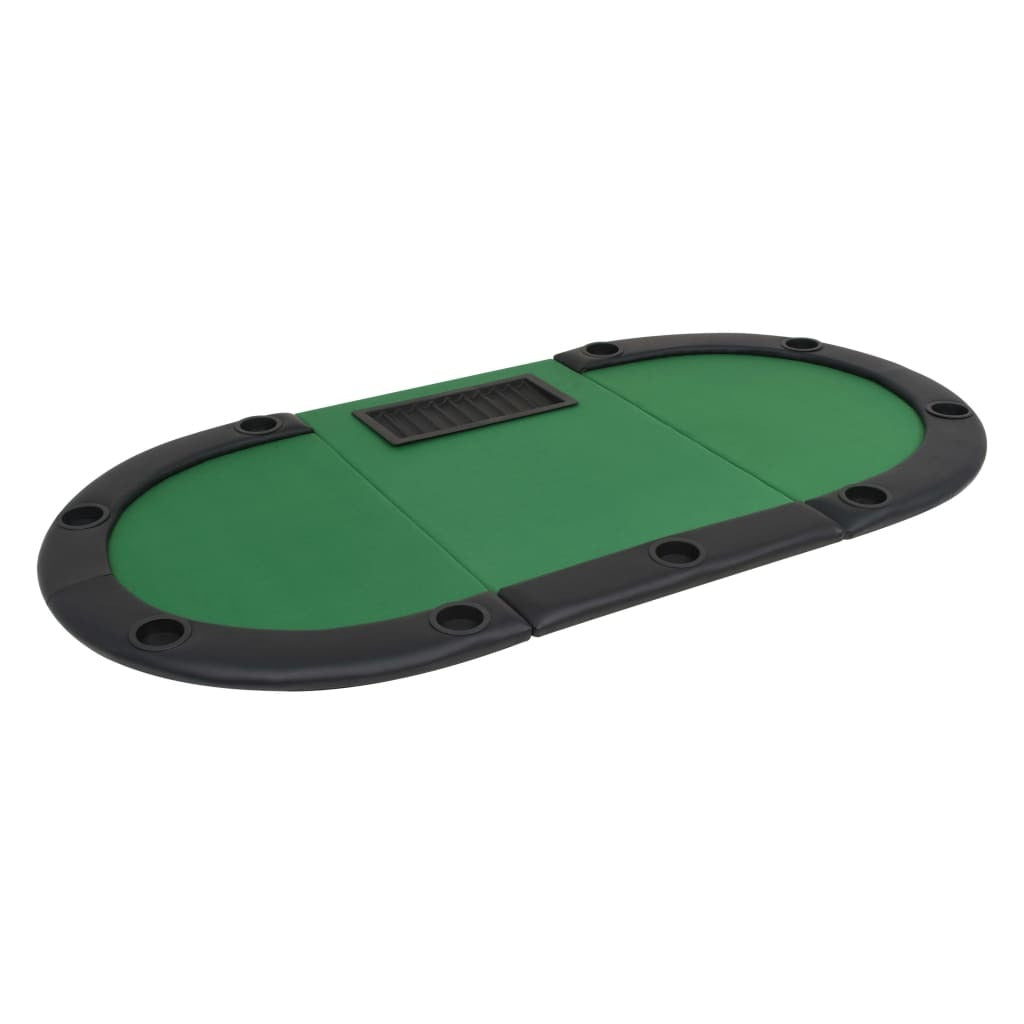 vidaXL 9-Player Folding Poker Table 3 Fold Oval Green