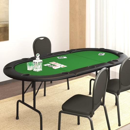 vidaXL 10-Player Folding Poker Table Green 81.1"x41.7"x29.5"