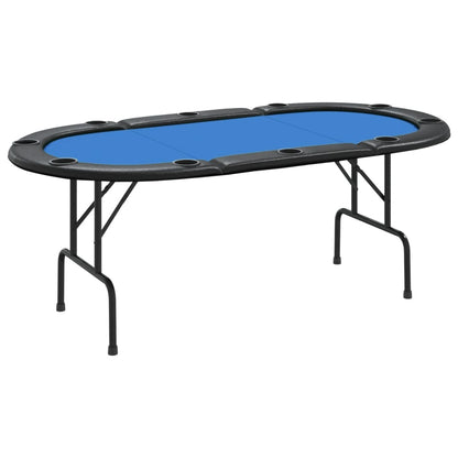 vidaXL 10-Player Folding Poker Table Blue 81.1"x41.7"x29.5"