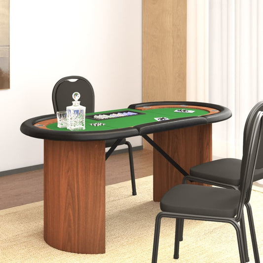 vidaXL 10-Player Poker Table with Chip Tray Green 63"x31.5"x29.5"