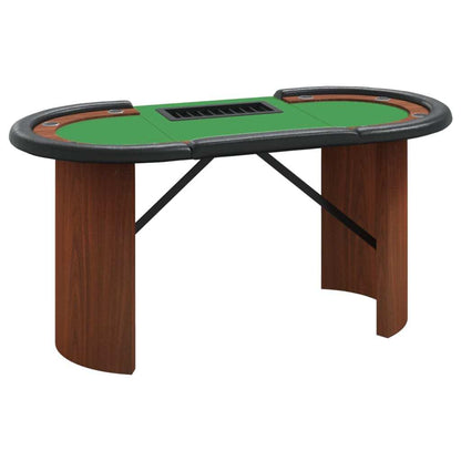 vidaXL 10-Player Poker Table with Chip Tray Green 63"x31.5"x29.5"