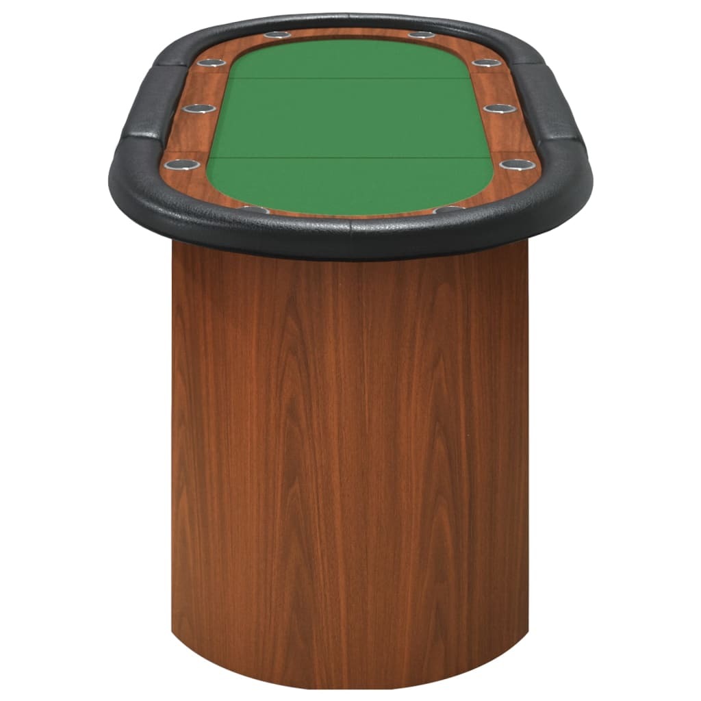 vidaXL 10-Player Poker Table Green 63"x31.5"x29.5"