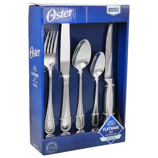 Oster Oster 20 Piece Stainless Steel Flatware and Steak Knife Set