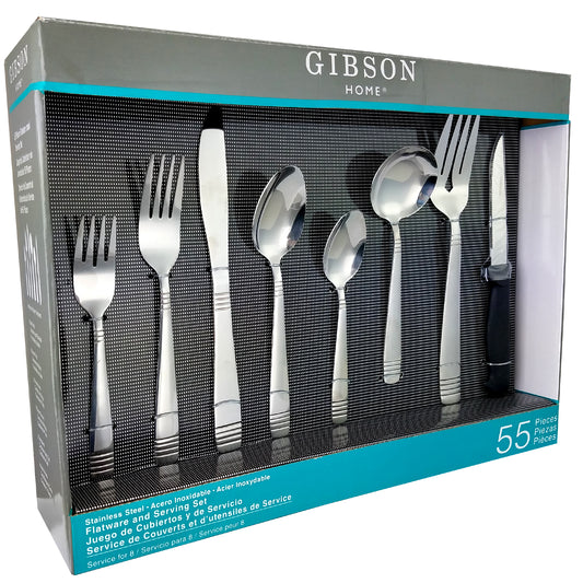 GIBSON HOME Gibson Home Palmore Plus 55 Piece Flatware Set