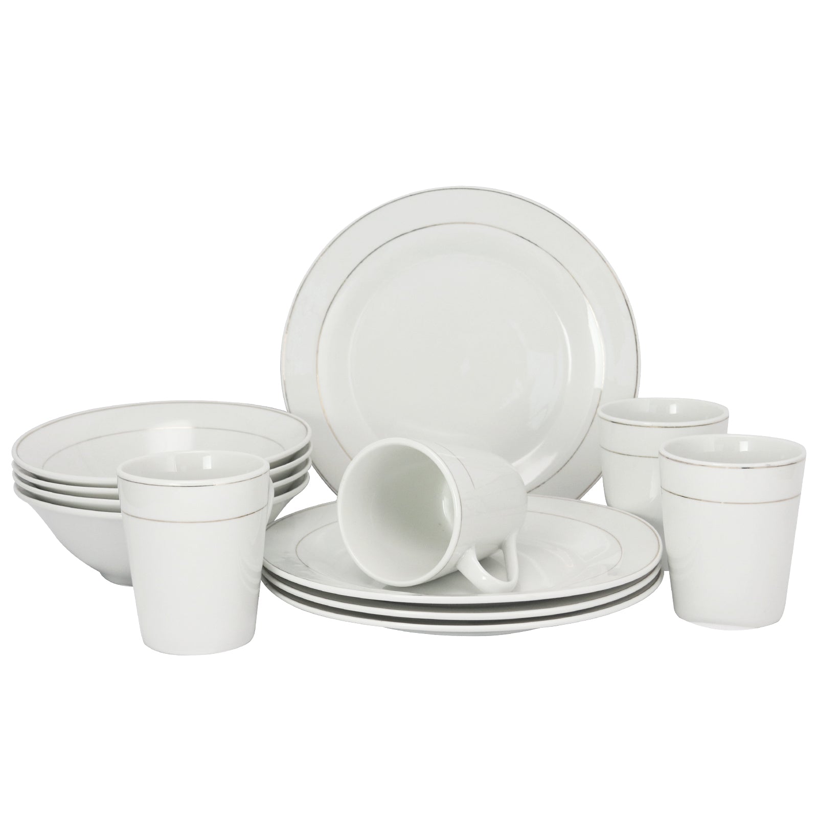 GIBSON HOME Gibson Home Tuxedo Deluxe 12-Piece Dinnerware Set