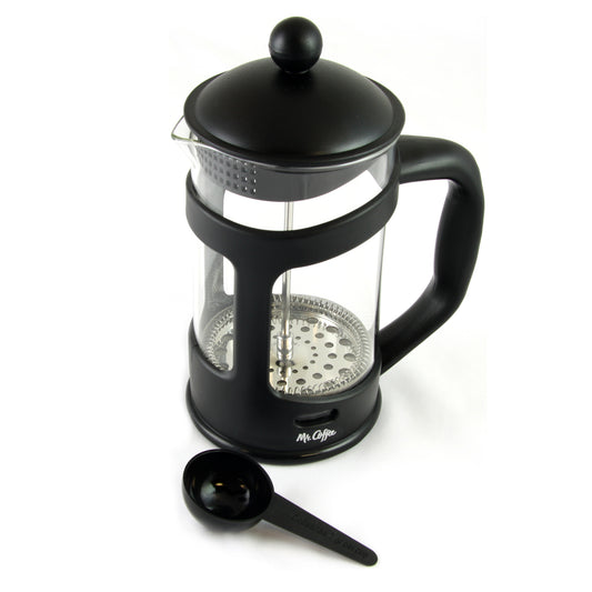 MR COFFEE Mr. Coffee Brivio 28 Ounce Glass French Press Coffee Maker with Plastic Lid