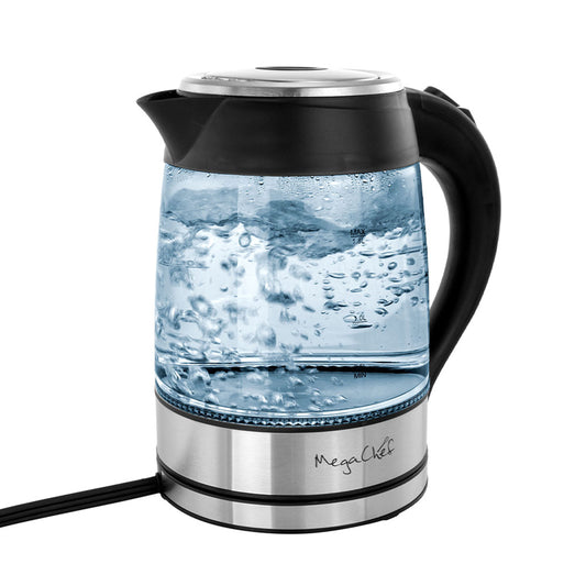 MegaChef MegaChef 1.8Lt. Glass Body and Stainless Steel Electric Tea Kettle