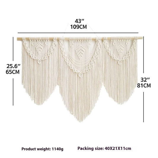 Color: 6007color, Size: Splicing Wooden Stick - Bohemian Tapestry Woven Bed & Breakfast Guest Background Wall Decoration