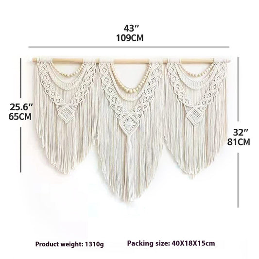 Color: 6069color, Size: Splicing Wooden Stick - Bohemian Tapestry Woven Bed & Breakfast Guest Background Wall Decoration