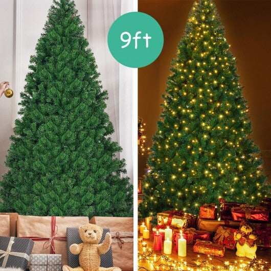 9 Feet Pre-Lit PVC Artificial Christmas Tree with 700 LED Lights