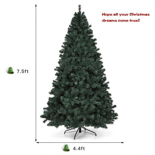 7.5 Feet Pre-Lit Artificial Spruce Christmas Tree with 550 Multicolor Lights for Festival