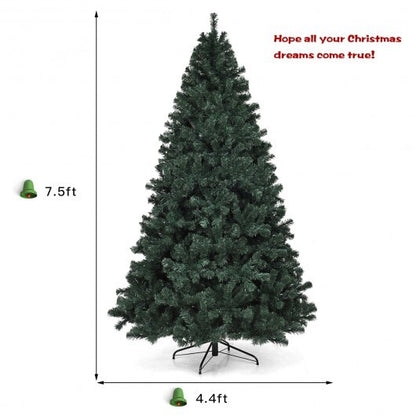 7.5 Feet Pre-Lit Artificial Spruce Christmas Tree with 550 Multicolor Lights for Festival