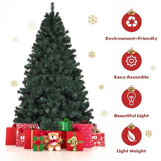 7.5 Feet Pre-Lit Artificial Spruce Christmas Tree with 550 Multicolor Lights for Festival