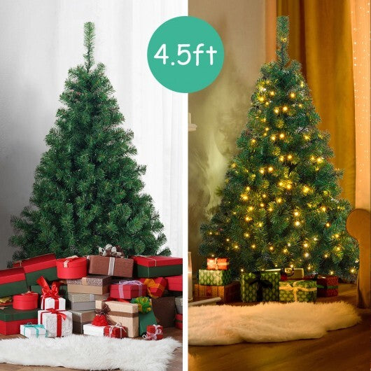 4.5 Feet PVC Pre-lit Artificial Hinged Christmas Tree