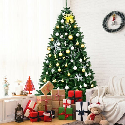 7.5 Feet Artificial Christmas Tree with Folding Metal Stand