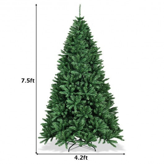 7.5 Feet Artificial Christmas Tree with Folding Metal Stand