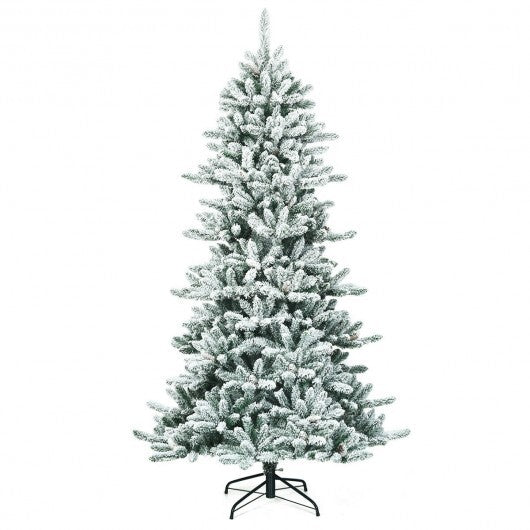 7 Feet Snow Flocked Slim Artificial Christmas Fir Tree