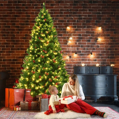 6.5 Feet Pre-lit Hinged Christmas Tree with LED Lights